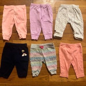 Lot of 6- Baby Girl Pants